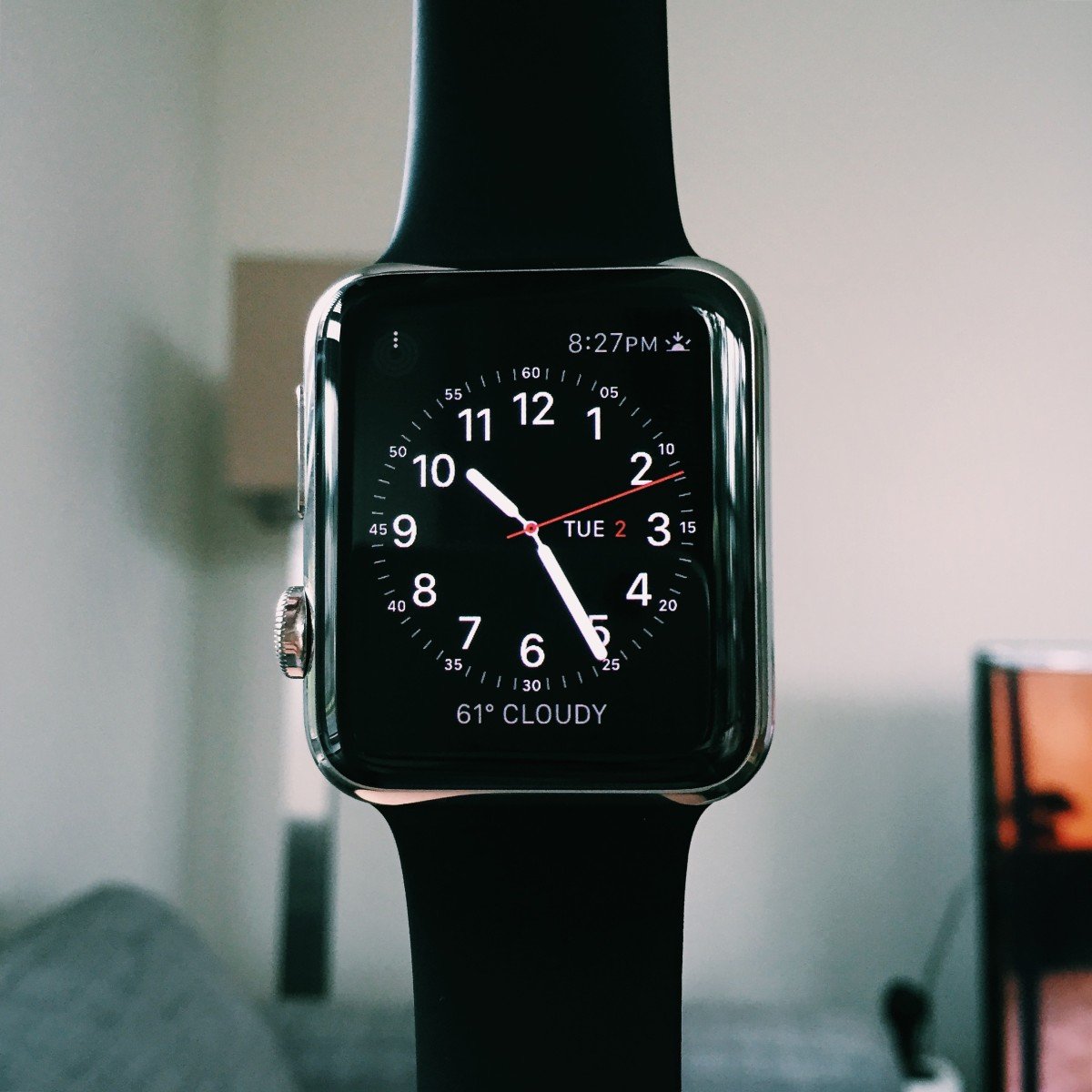 Apple Watch with Black Sports Band